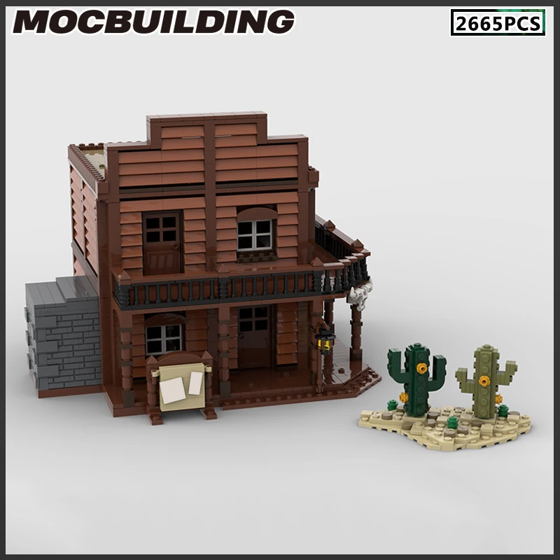 

Конструктор MOC в западном стиле, сборный дом шерифа, сборная коллекция, игрушки-витрины, подарок на Рождество