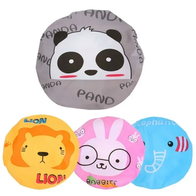 4 Pcs/lot Random Style Lovely Cartoon Women Shower Caps Colorful Bath Shower Hair Cover Adults Waterproof Bathing Cap Animal