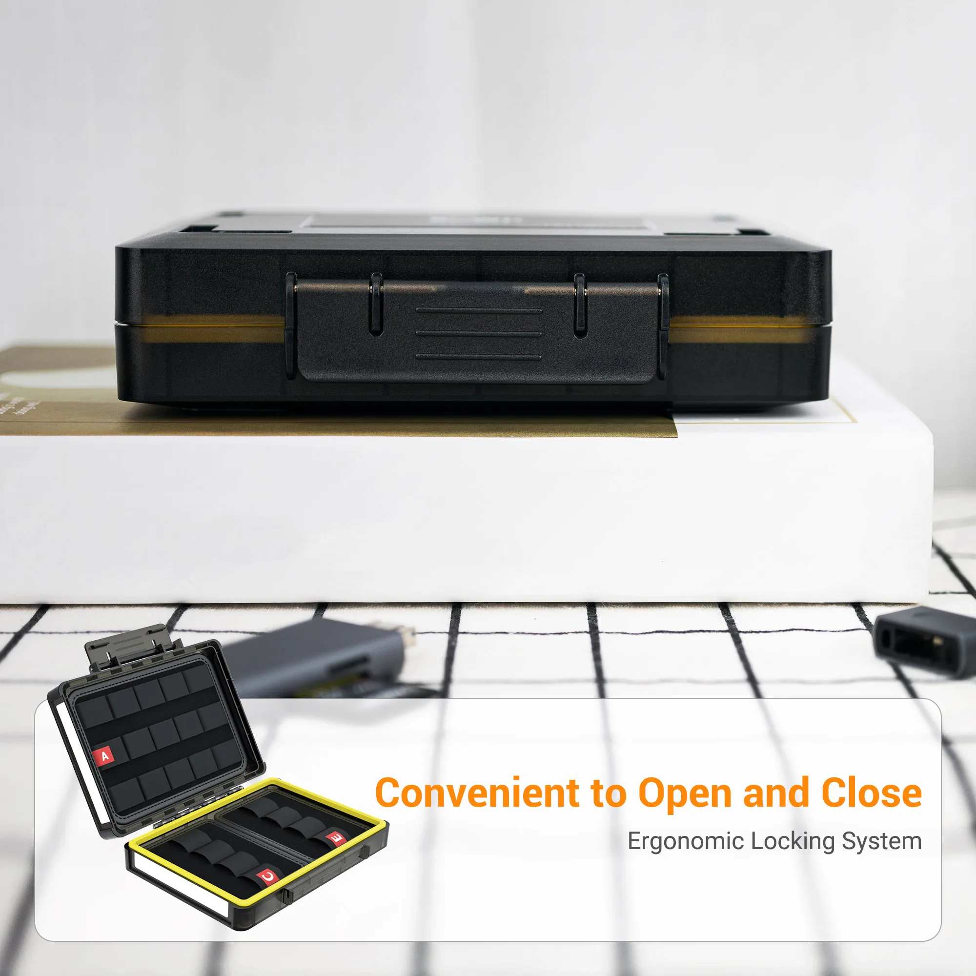 쌓을 수 있는 미끄럼 방지 견고한 보관 케이스 거치대, 16 USB 플래시 드라이브 스틱, 30 메모리 카드, SD SDHC SDXC, PSV, NS, CFexpress A 타입