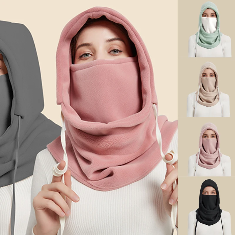 

Плотная теплая зимняя велосипедная шапка с воротником для женщин и мужчин, флисовая шапка-бомбер из ягненка, уличные спортивные лыжные ветрозащитные Плюшевые Головные уборы