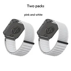 Breathable Soft Nylon Wristband with Metal Connector - Adjustable Sport Strap - 24mm Universal (2pcs - 1)
