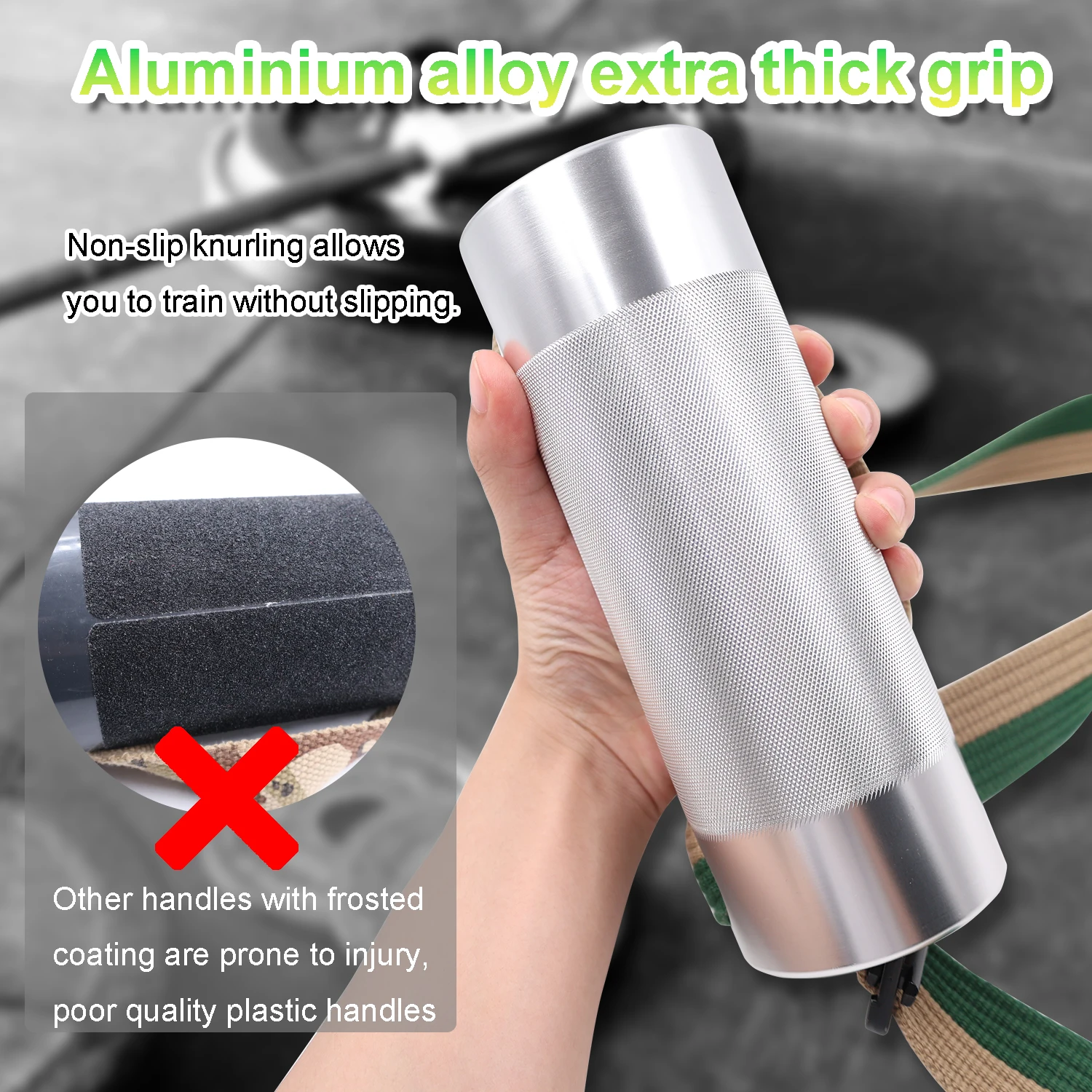 Arm Wrestling Wrist Roller Handle with Adjustable Strap &phi;7.5cm Non-Slip Aluminum Alloy grip Forearm Strength Training hand strengthener forearm exerciser wrist exerciser hand grip strengthener hand grip trainer arm wrestling equipment