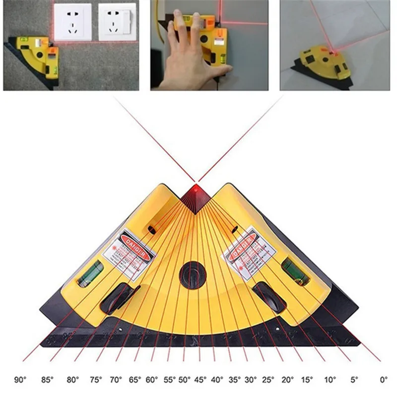 

90 Degree Vertical Horizontal Laser Line Word Line Projection Square Level Right Angle Measurement Tools