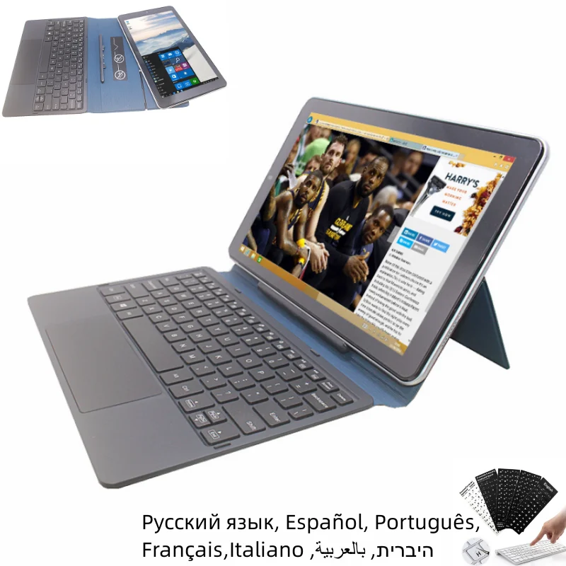 thumbnail image 1 of Tablet PC Windows 10 de 10,1 pulgadas con sistema operativo W1 de 32 bits, 2 GB de RAM, 32 GB de ROM, compatible con DHMI, Z8350, cuatro núcleos, 6000 mAh, cámara dual, micro USB, 1 of 5