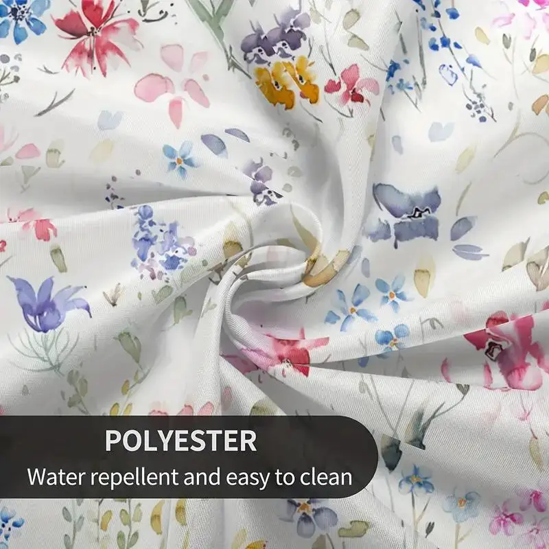 1pc Spring Floral Pattern Round Tablecloth 60 Inch Watercolor Flowers Tablecloths For Easter Farmhouse Decorations Picnic Kitche