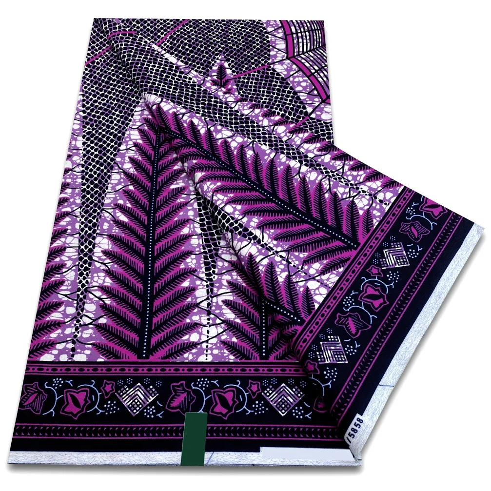 African wax fabric, clothing fabric 6yards Ankara Wax Fabric Veritable Soft Nigerian African Block Prints Wax Fabric Cotton Dutch Pagne For Women Sewing