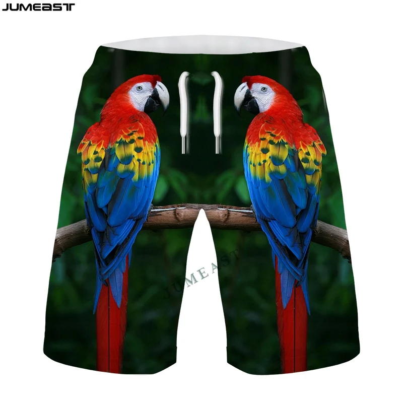 

Jumeast Y2k Men Women 3D Printed Hip Hop Animal Bird Parrot Shorts Trunks New Quick Dry Beach Casual Sweatpants Short Pants