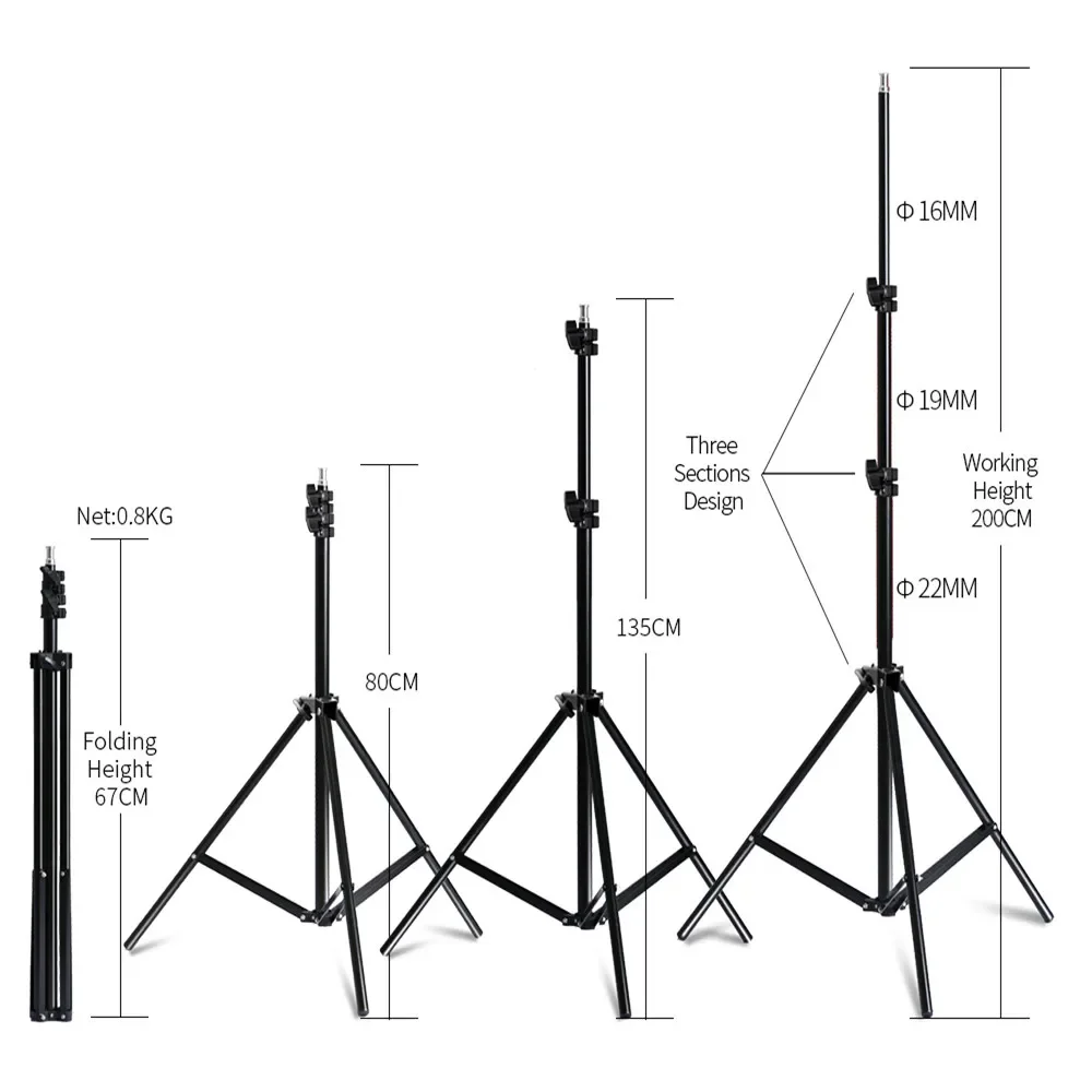 Photography 50x70CM Softbox Lighting Kits Professional Light System With E27 Photographic Bulbs