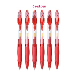 Retractable Gel Pens Set - Assorted Ink Colors for Writing and Office Supplies (6 Red Pen)
