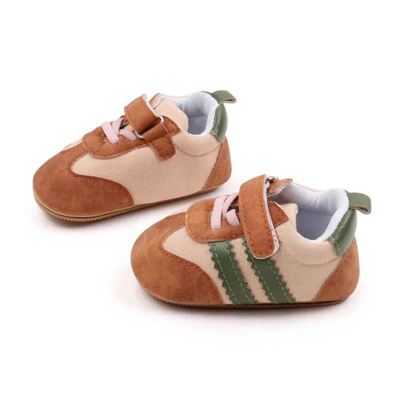New Baby Shoes 0-18M Boy Girl Newborn Infant Toddler Casual Stripted Rubber Soft Sole Anti-slip  First Walkers Crawl Crib Shoes 5