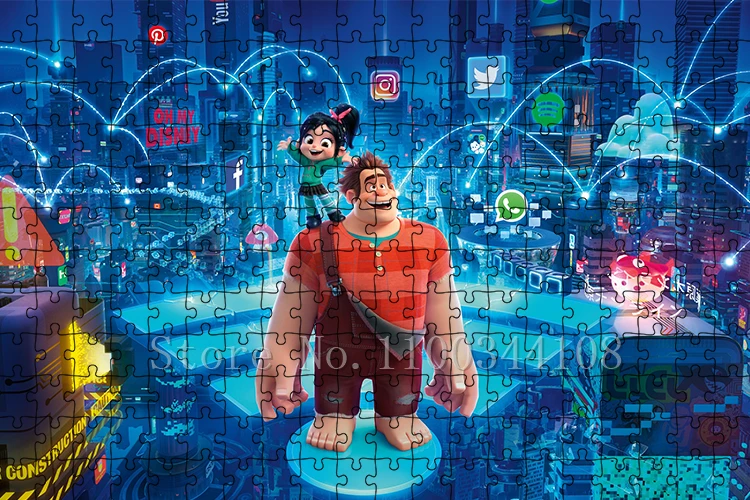 Disney Movies Cartoon Jigsaw Puzzles 300/500/1000 Pcs Wreck-It Ralph Paper Puzzles for Kids Education Adults Decompressing Toys