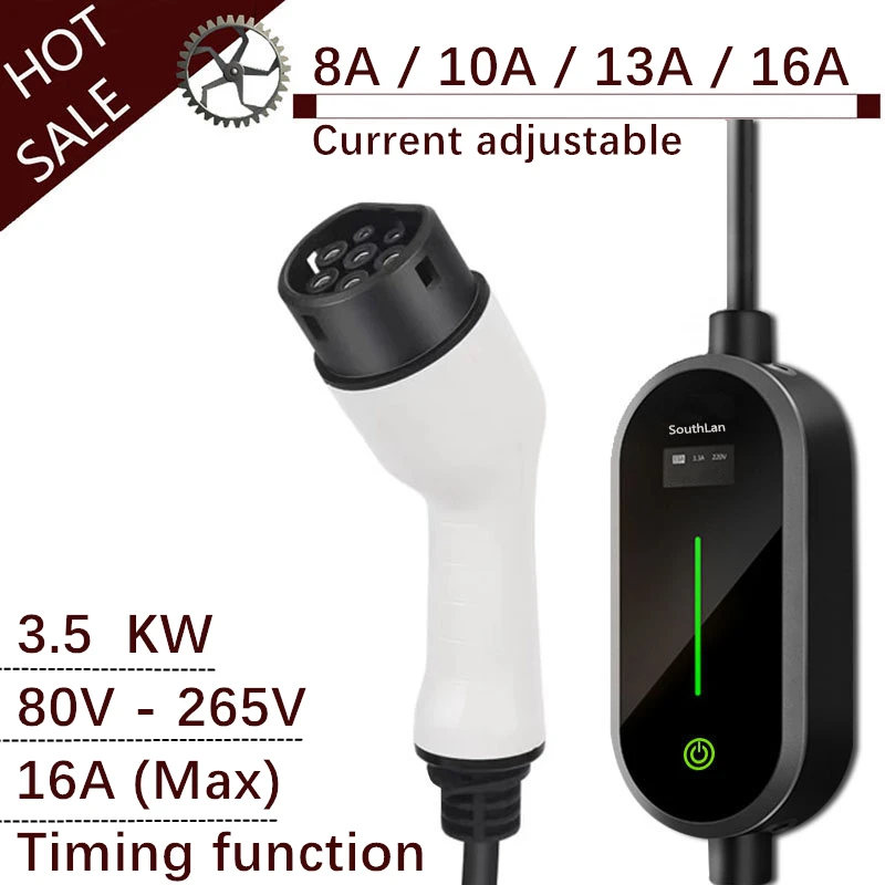 

16A Electrical Car Charger 8A 10A 13A Portable EV Charger Type2 EVSE Charging Cable Type1 Controller Wallbox for Electric Car