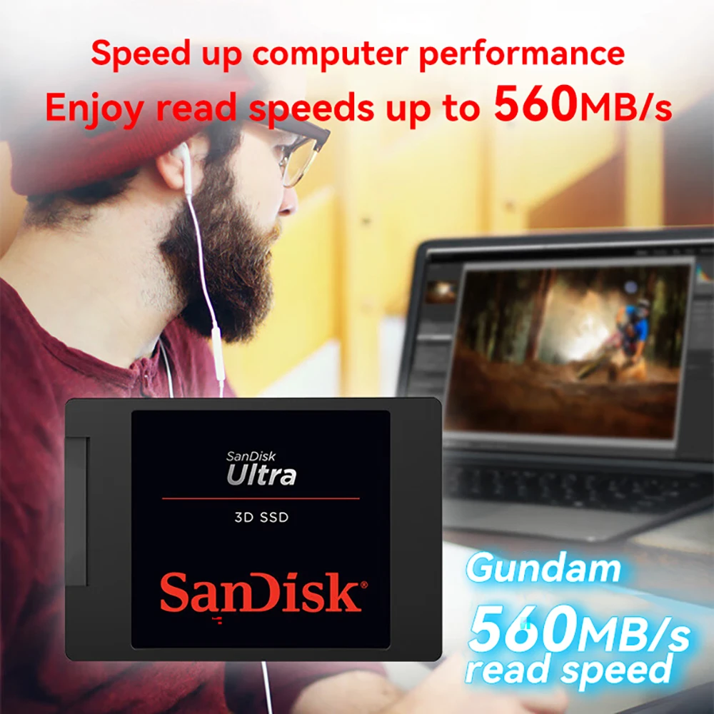 Sandisk HDD Ʈ 3D  ָ Ʈ ũ ϵ ̺, Ʈ ũž, 560 MB/s SATA 3.0 (6 Gb/s), 250GB, 500GB, 1TB, 2TB, ǰ
