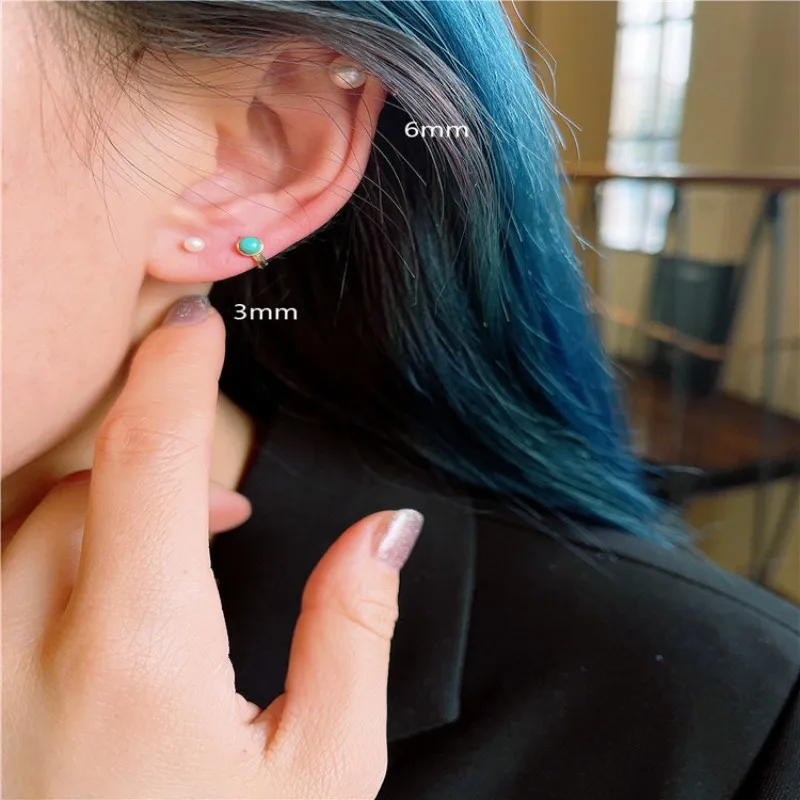 Silver Stud Earrings Silver Earrings Pearl Earrings Womens Earrings 925 Sterling Silver Delicate Shell Pearls Mini Stud Earrings for Women Korean Sweet Temperament Jewelry Accessories