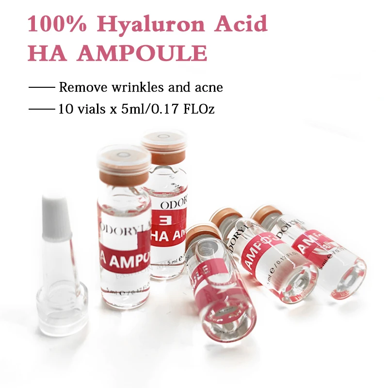 5ml Facial Cross-linked HA Ampoule Solution Ultrafine Molecules Hyaluronic Acid Essence Facial Moisturizing Firming Hydrating