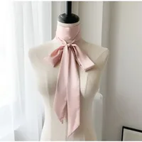 Long Skinny Hair Scarf For Women Silk Satin Headband Cute Neckerchief Solid Colors Fashion Bag Scarves For Ladies 2024 2