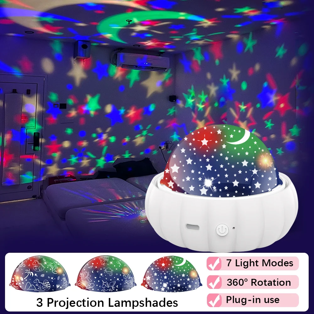 Star Moon Projector Night Lights, LED Unicorn Atmosphere Light for Gifts, Kids, Child Sleep Peace, Christmas, Home Decoration 3