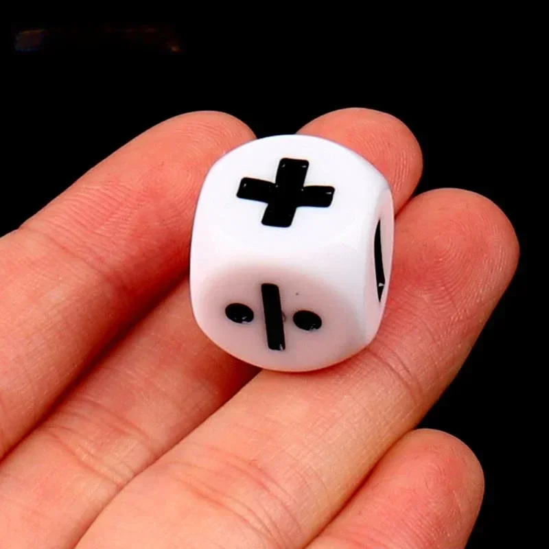 6Pcs Resin Addition Subtraction Multiplication Division Symbol Dice Operation Props Kids Educational Assist Accessories 16mm New