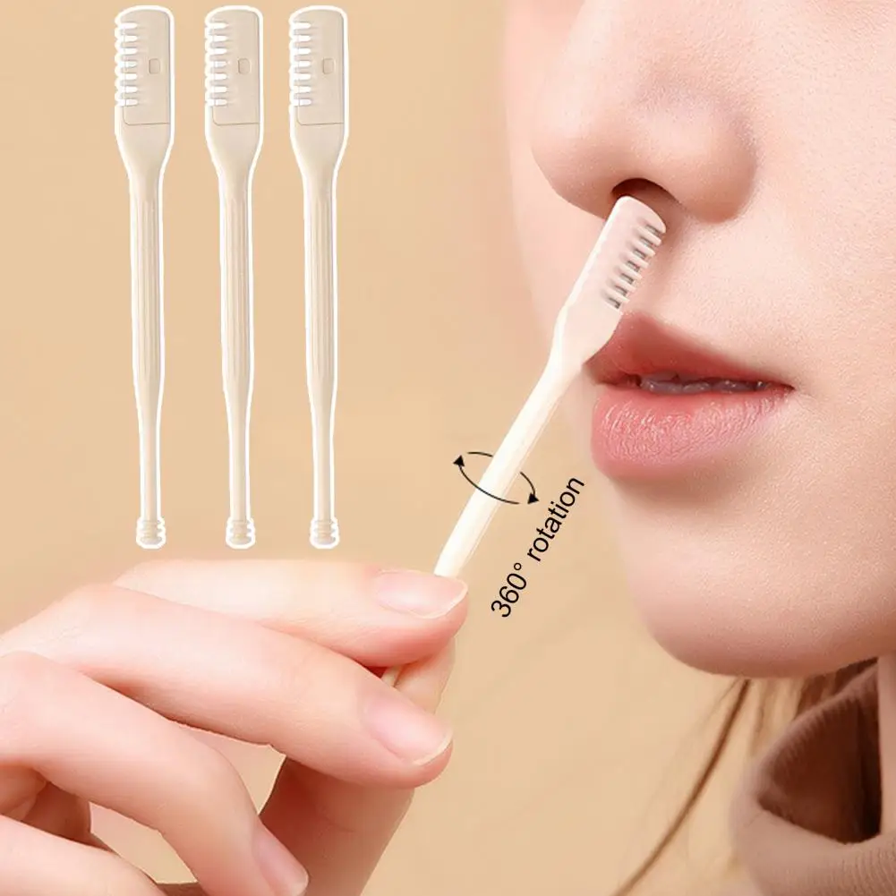 

1Pc/3Pcs Nose Hair Trimmer Compact Size Painless Double-Sided No Battery Required Rotary Manual Nose Hair Cutter