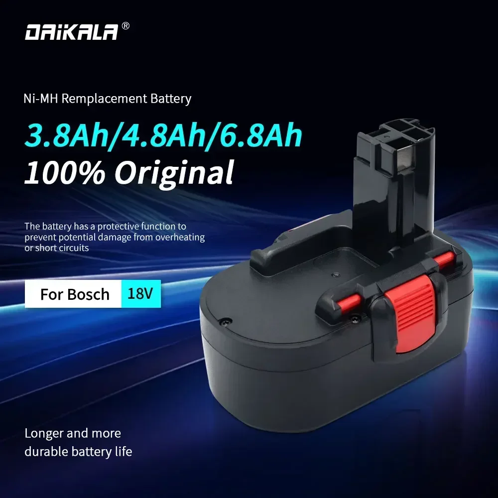 

18V 3.8Ah/4.8Ah/6.8Ah for Bosch Ni-MH Remplacement Battery Pour BAT025 BAT026 BAT160 2607335735 2607335277 PSR18 VE-2 GSR18