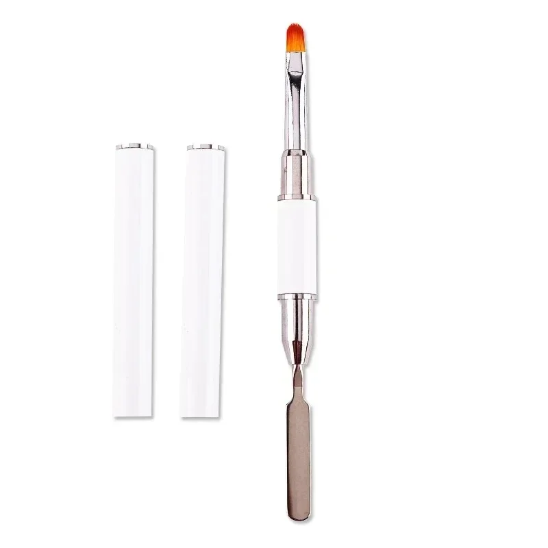 Dual Ended Nail Art Brush Acrylic UV Gel Extension Flower Drawing Pen UV Gel Remover Spatula Stick Manicure Accessories Tool 6