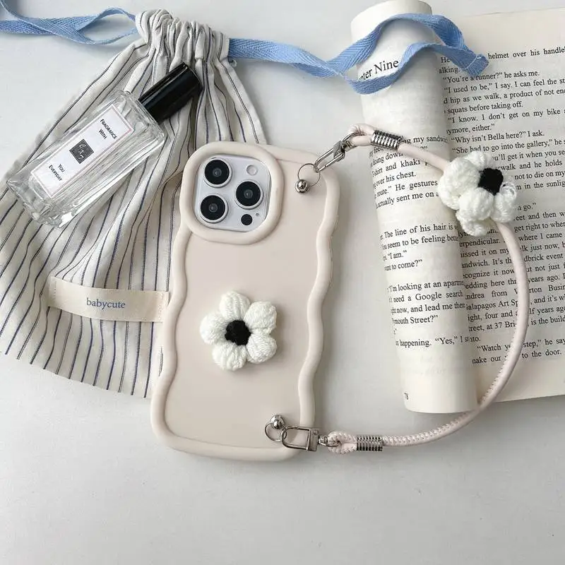 Floral Waves Furry Rope Candy Pattern Phone Case Cover
