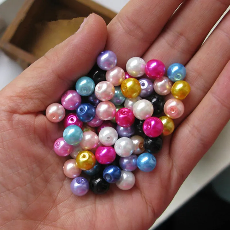 Sonderpreis Mix Farben Glas Perle Lose Imitation Runde Perlen DIY 4/6/8/10/12/14mm Halskette Armband Ohrringe Schmuck Machen – Detail 10