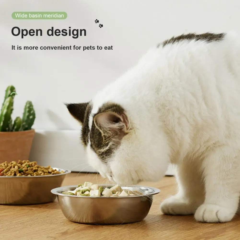 

Easy to Clean Pet Bowl Stainless Steel Pet Bowls Set Open Design Rust-resistant Easy to Clean Smooth Surface Cat Dog for Healthy