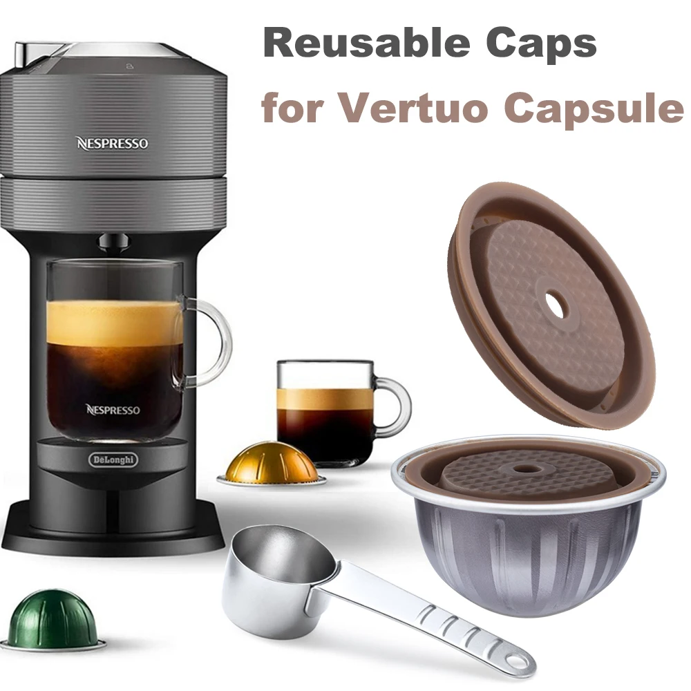Reutilizables de café cápsula pod 40-120 PCs diapositivas tapa para nespresso vertuo 