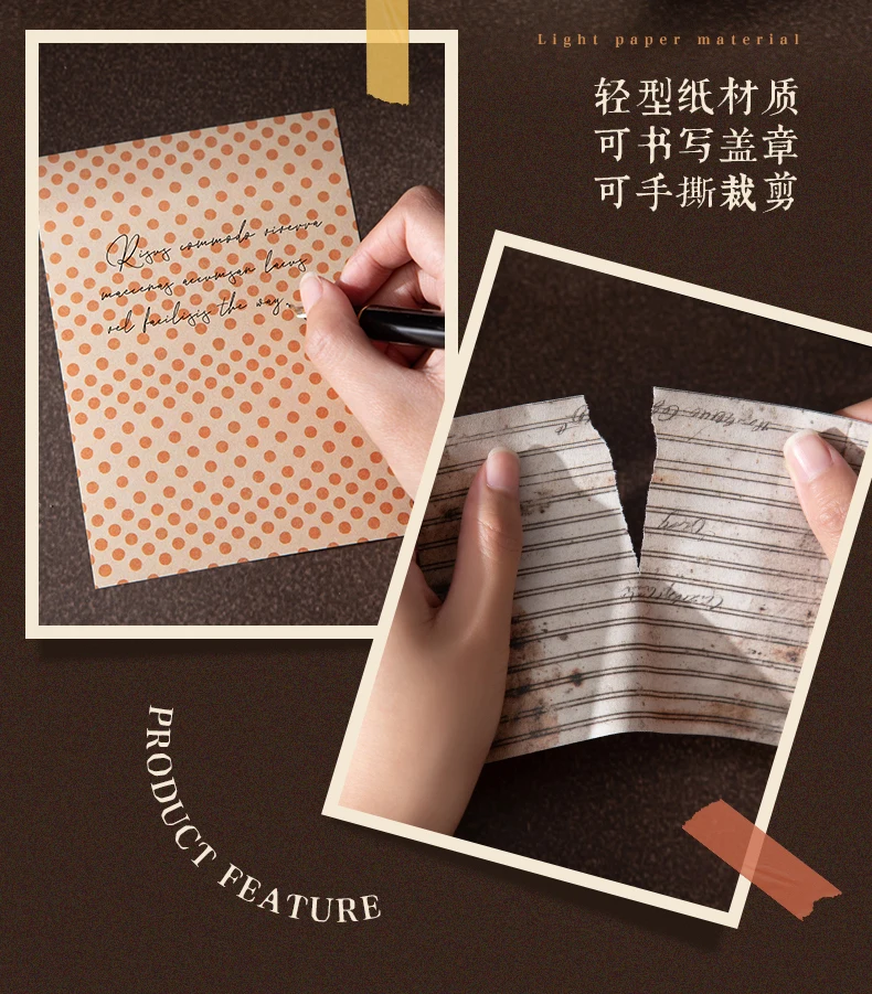 Journal GO 30 Stück Zeitgewebte Muster Scrapbook-Material Papier Fotorahmen Album Collage Junk Journal Basteldekor Texturpapiere – Detail 5
