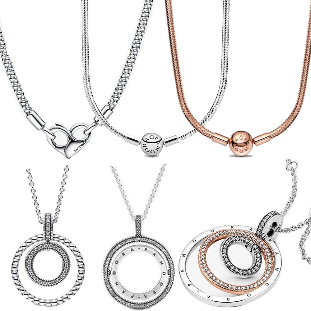 

Лидер продаж 2023, Женские Ювелирные изделия, популярное ожерелье из серебра 925 пробы в виде змеи, подходящее для оригинальной Пандоры для создания своей собственной чарушки