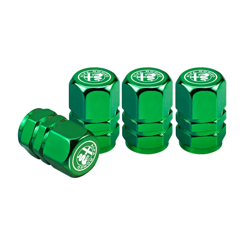 Set of 4 Premium Metal Bolt-In Wheel Tire Valve Caps with Car Emblem