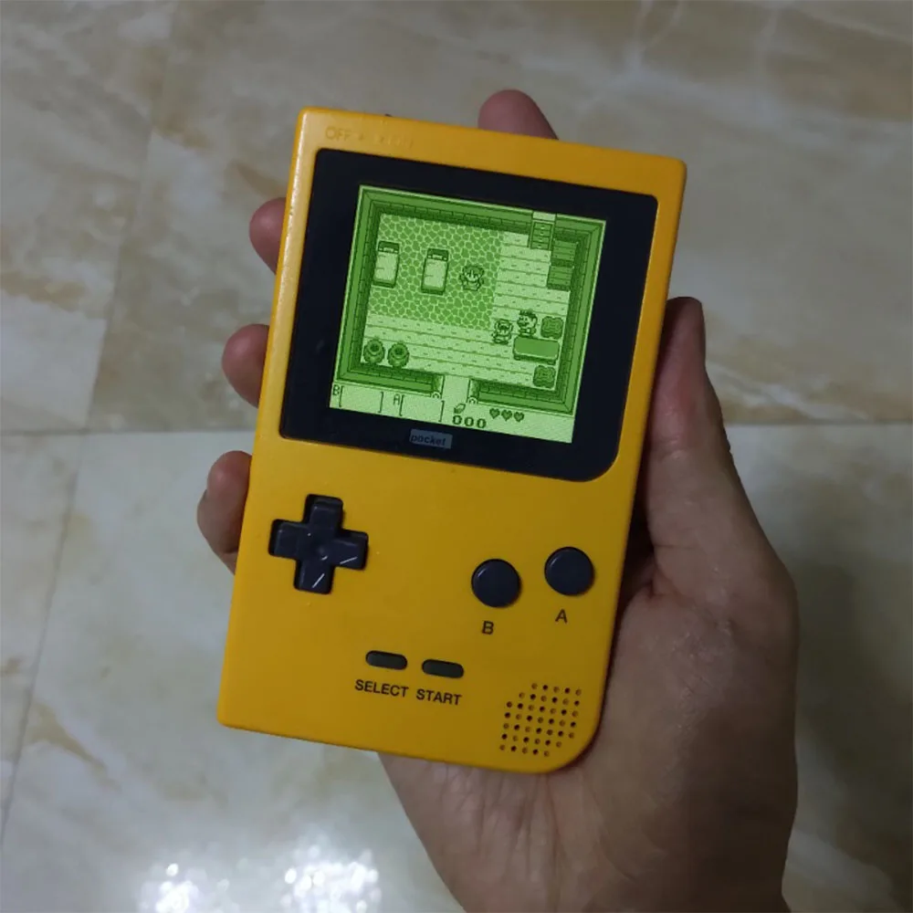 36색 배경 조명이 있는 GAMEBOY POCKET용 GBP LCD IPS 백라이트 화면용 프리컷 쉘이 포함된 전체 화면 IPS LCD 키트