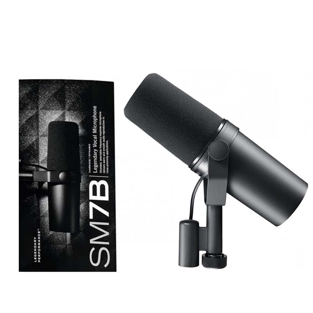 SM7B Cardioid Vocal Microphone Studio Selectable Frequency Response Shure Mic for Live Stage Recording Podcasting Brocasting gaming mic