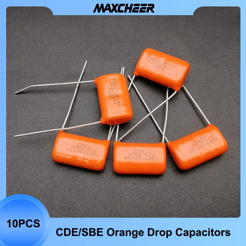10pcsCDESBEOrangeDropCapacitors716715225192P022uf600V23MM