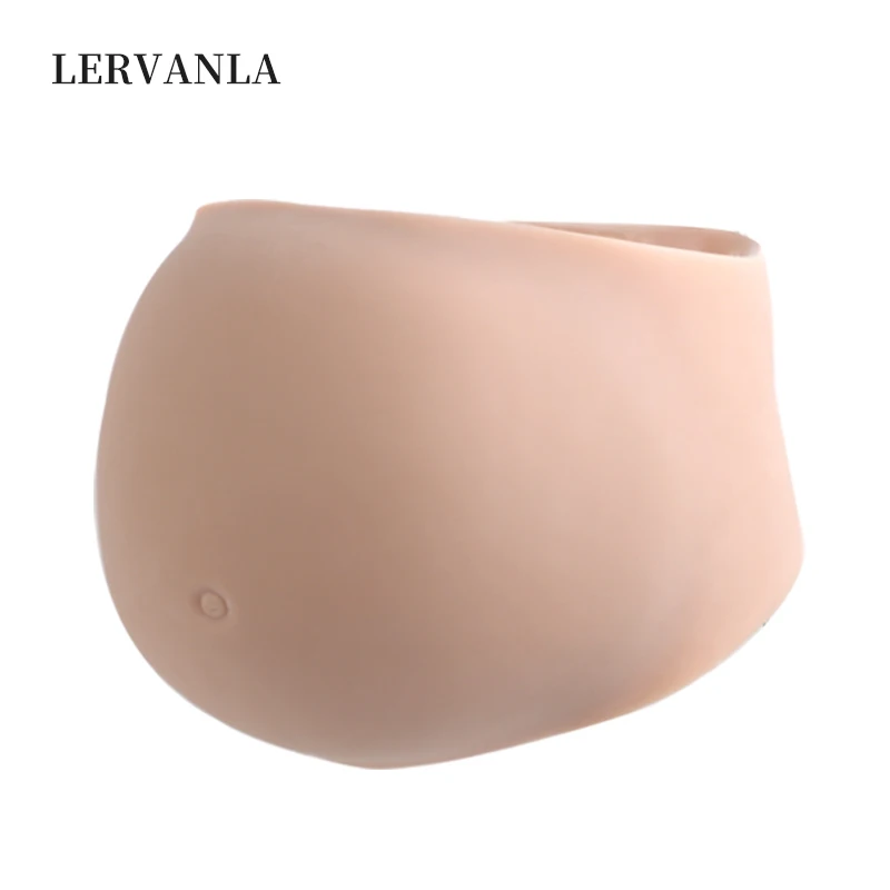 LERVANLA  Skinless Belly 1500-1900g Fake Stomach Real Skin Silicone Belly for Drag Queen Crossdresser Fake Pregnant artificial baby tummy belly fake pregnancy pregnant bump sponge belly pregnant belly style suitable for male and female actors