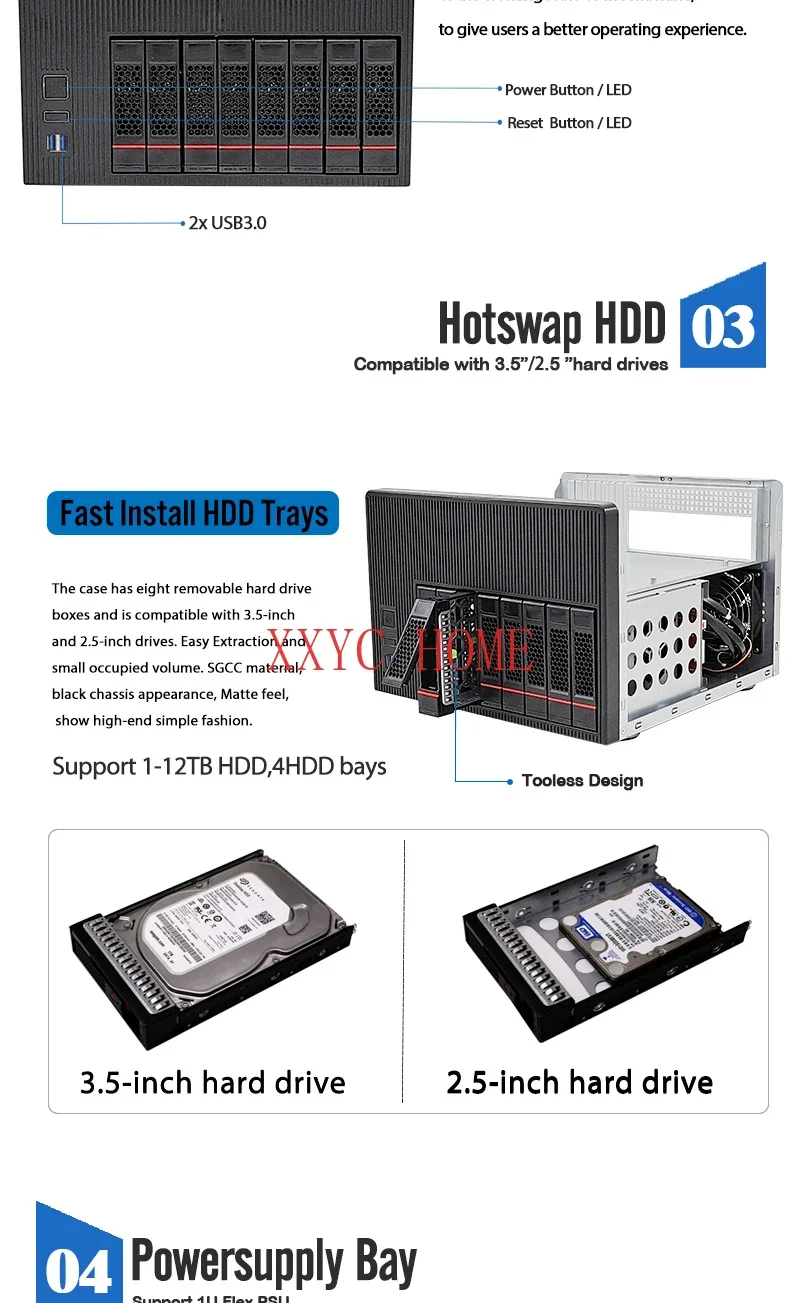ֽ NAS 8 HDD   ̽  M-ATX , Ŭ ¥ ,  Ǹ