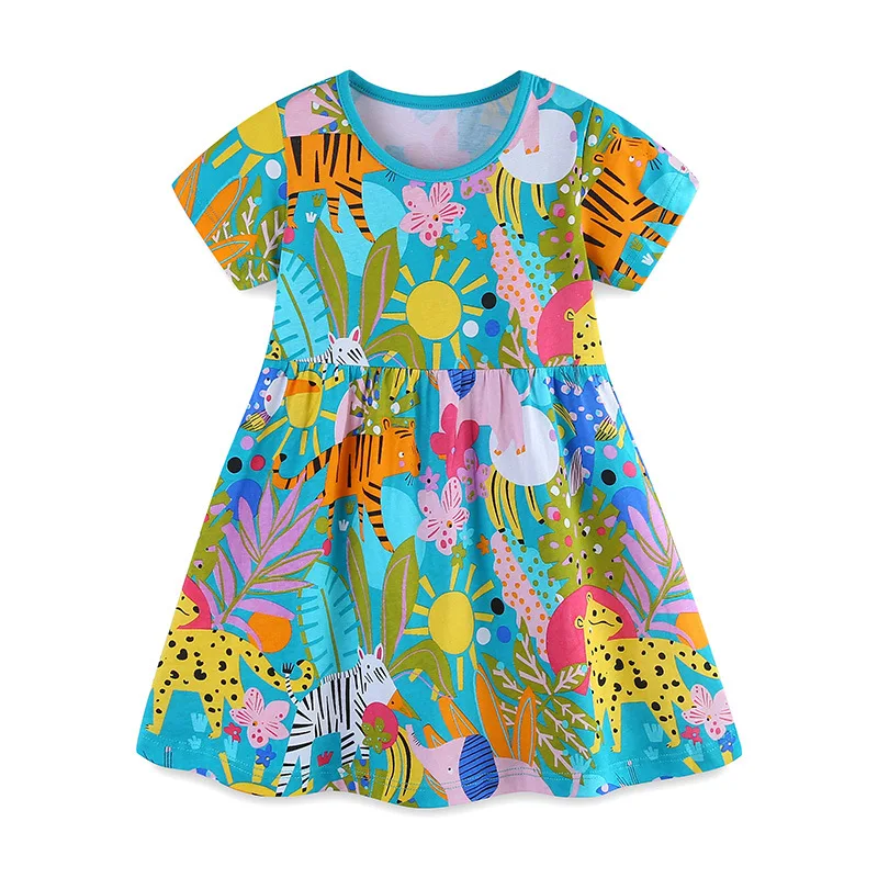 2025 Fashion Summer Infant Dress Gown Children 's Clothing Kids Clothes Baby Girls Cotton Cartoon Dresses Vestidos
