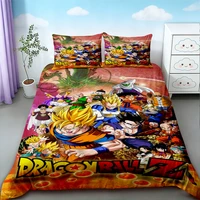 Housse de couette Dragon Ball Anime, douce et confortable, pour lit simple, double, king size, pour enfants et adultes, ensemble de trois pièces, drap décoratif 6