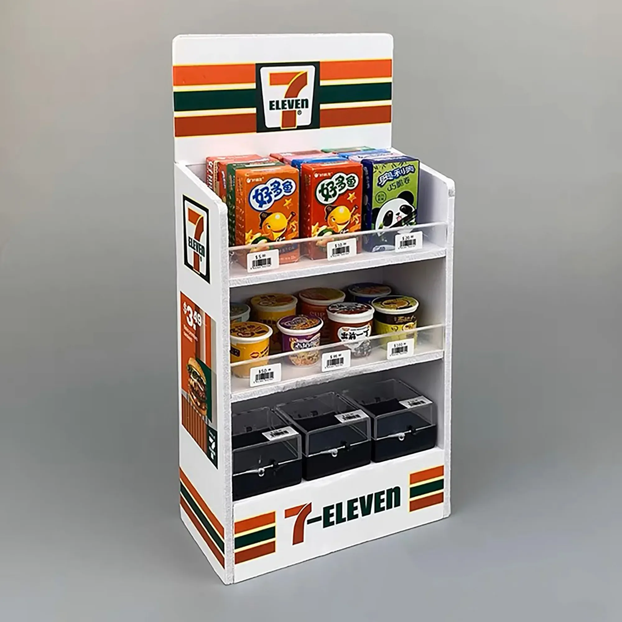 Kids Miniature Shop Food Toys Mini Freezer Furniture Shelf Items Cool Drink Handcraft Dollhouse Simulation Scenario Display Show