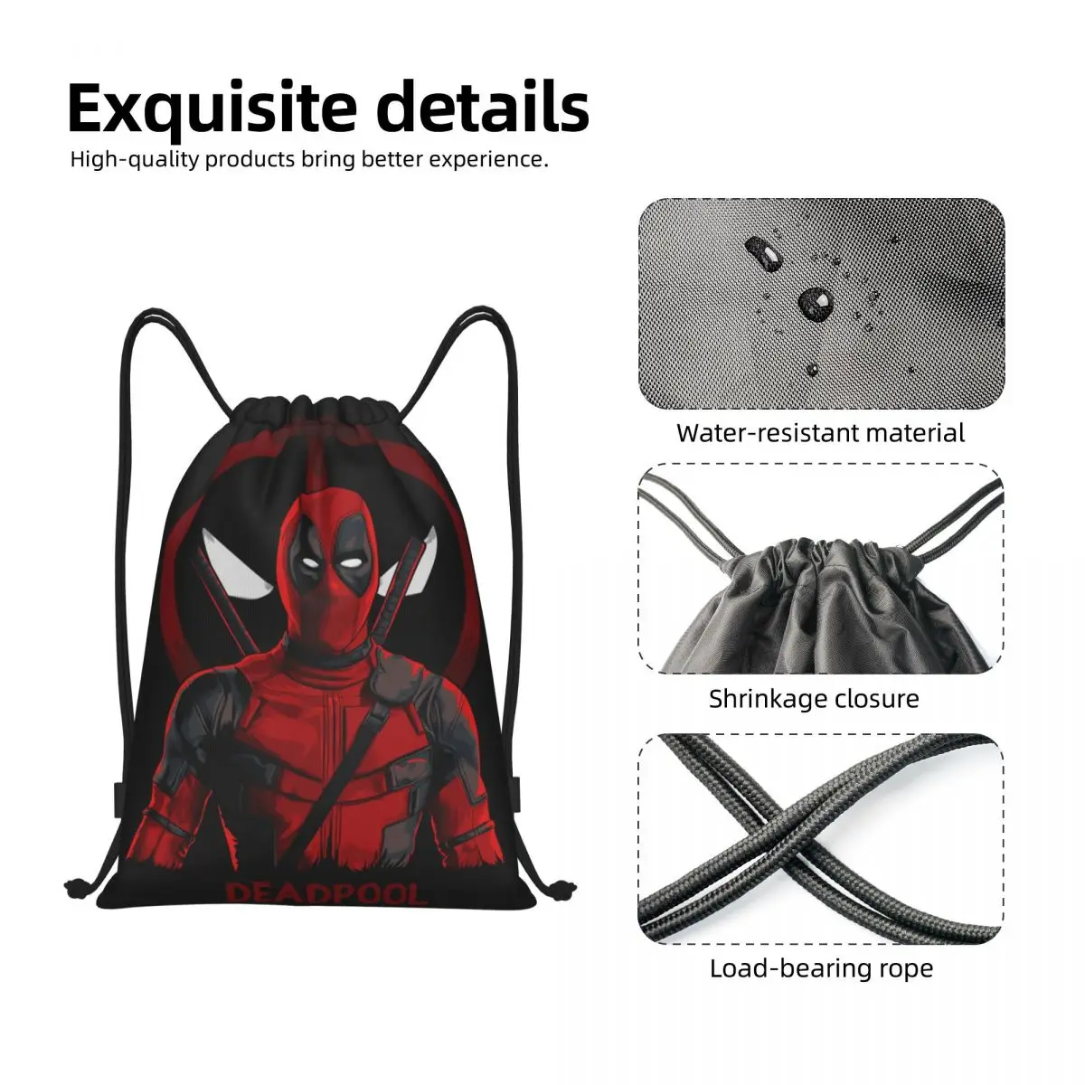 Custom Deadpool Drawstring Bag for Shopping Yoga Backpacks Men Women Sports Gym Sackpack 3