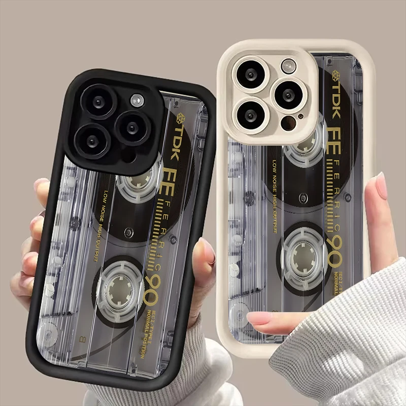 Vintage Cassette Tape Pattern Soft Phone Case Cover