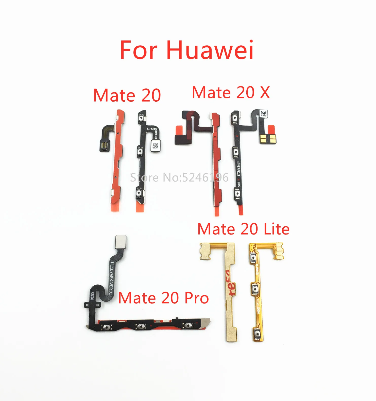 Applicable To For Huawei Mate 20 Mate 20 X Pro Lite Switch Power On / Off Key Mute Volume Button Ribbon Flex Cable Replacement