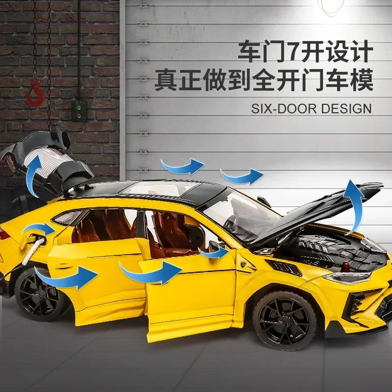 1:24 Lamborghini URUS suv Modified version Diecast Metal Alloy Model car Sound Light Pull Back Collection Kids Toy Gifts 2