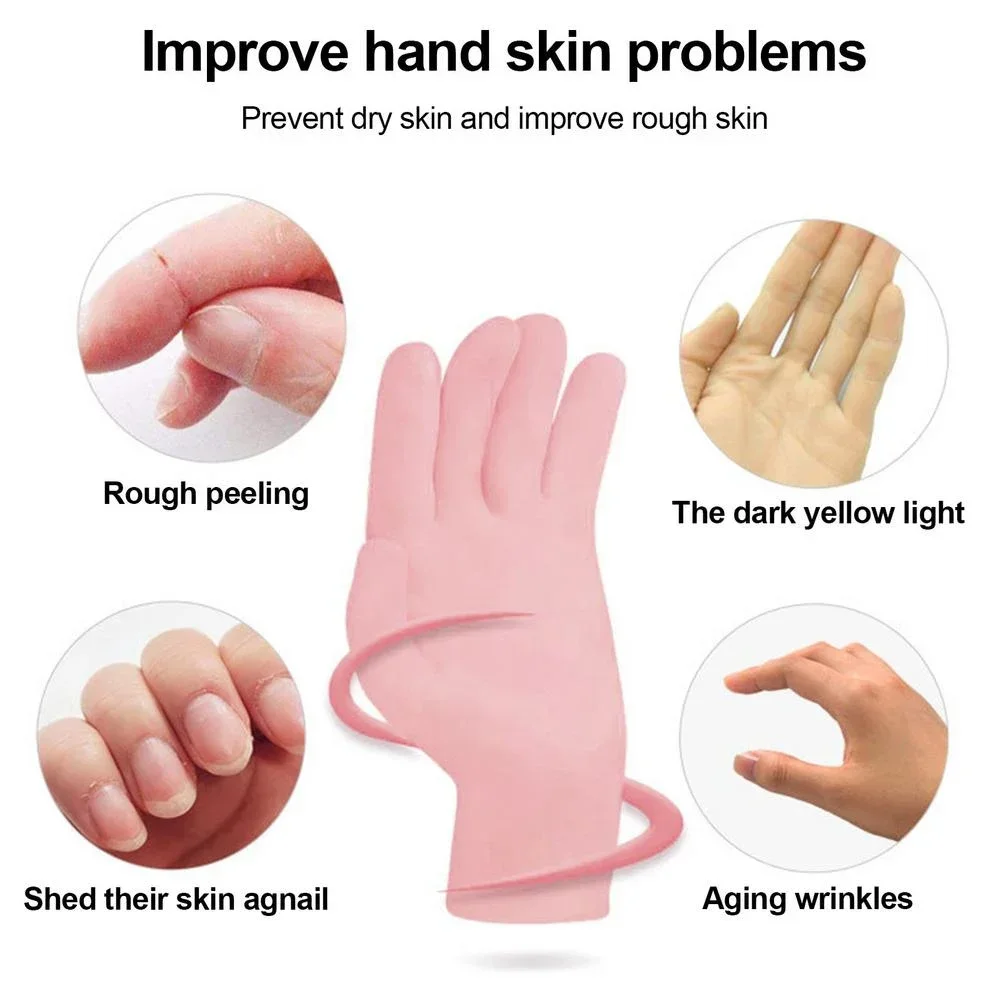 Soft Reusable Moisturizing Gel Over Night Bedtime Gloves Eczema Dry Sensitive Irritated Skin Spa Therapy Secure Hand Protectors