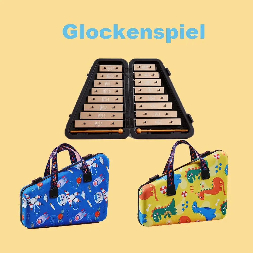 

Early Education Aluminum Double Row Celesta Cartoon Glockenspiel 16 Tones Small Carillon Piano