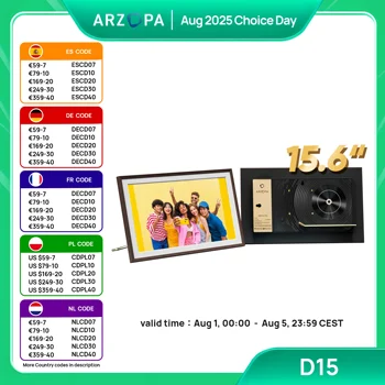 ARZOPA 15.6 pollici 1920 x 1080 FHD IPS Cornice elettronica digitale Touchscreen Trasferimento istantaneo Foto Video per regalo D15 1