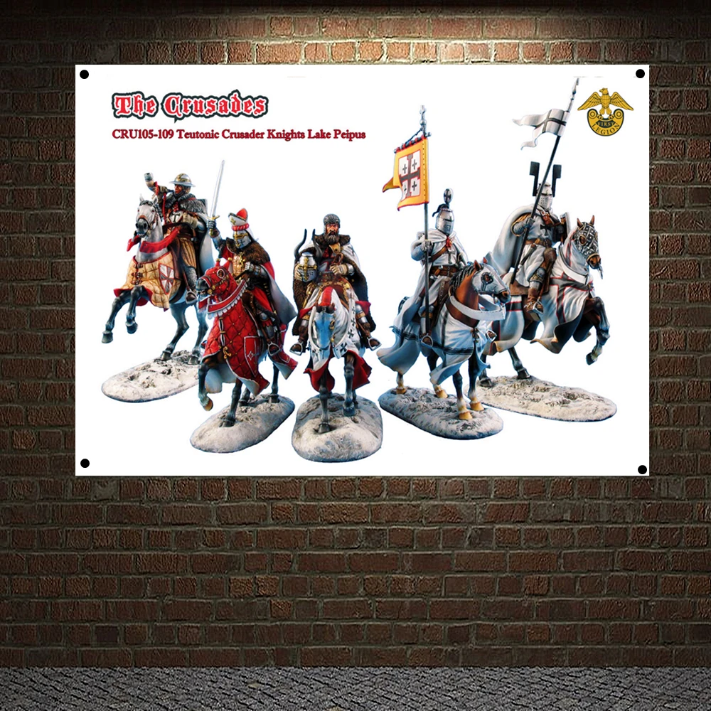 

Рыцари Templar художественные баннеры винтажный средневековый воин постеры настенные художественные флаги роспись на холсте украшение для дома