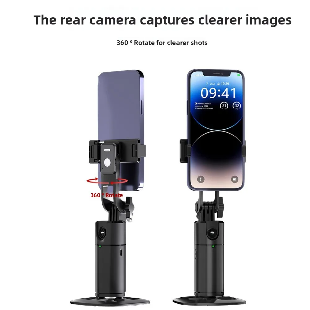 Gimbal stabilisateur pour smartphone, batterie 1200mAh, avec câble USB-C et manuel d'utilisation disposés à côté.