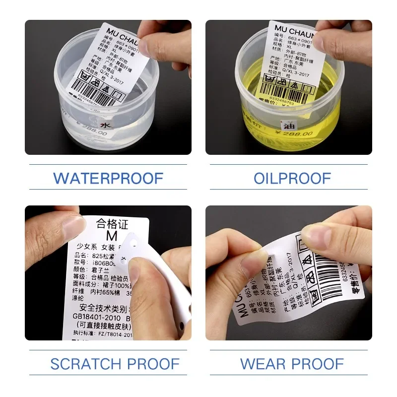 Niimbot B1 B21 Wit Label Papier Voor B 3S Thermische Printer Kleding Prijskaartje Commodity Barcode Waterdichte 5/10 Rollen Zelfklevend